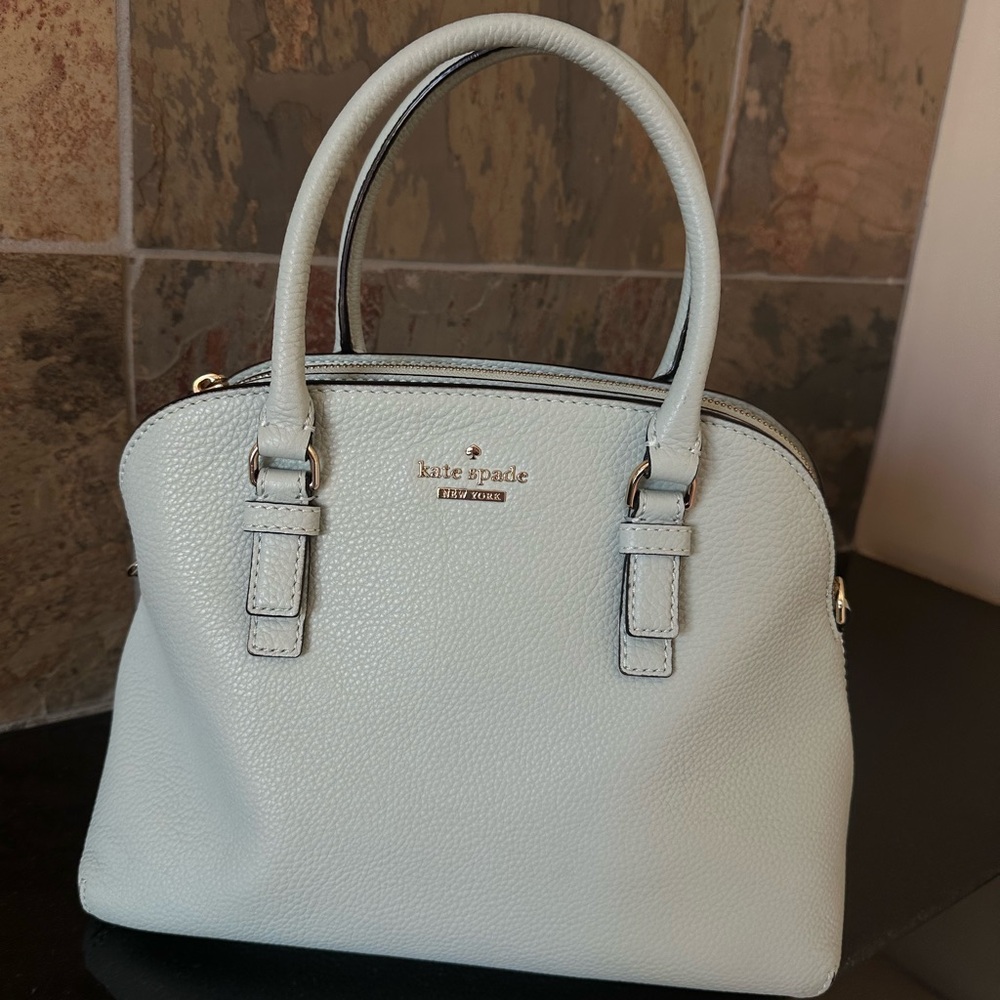 Kate Spade Cameron Lottie Satchel Bag Misty Mint in Full Grain Leather USED